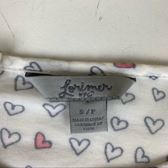 LORIMER NYC Long Sleeve Top with Hearts Small - Picture 3 of 9